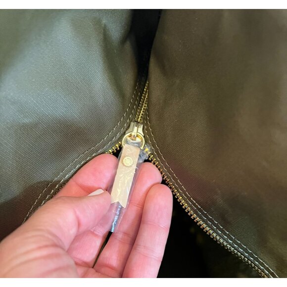 India Hicks Army Olive Green Large Canvas Tote Bag Double Strap Handles NWOT - Picture 8 of 10